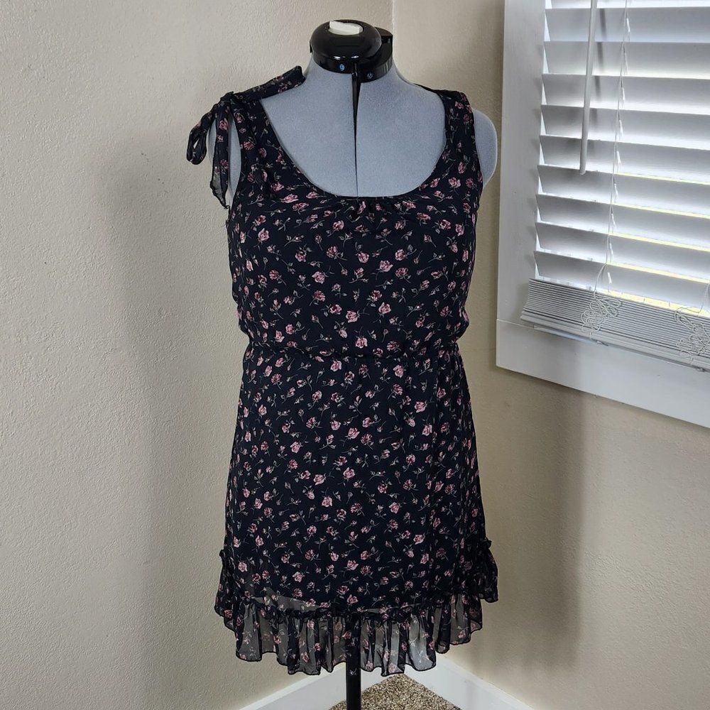 Blue Bird Sun Dress Size M EUC Navy Floral